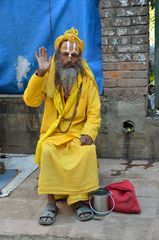 Ein Sadhu in der Altstadt von Kathmandu