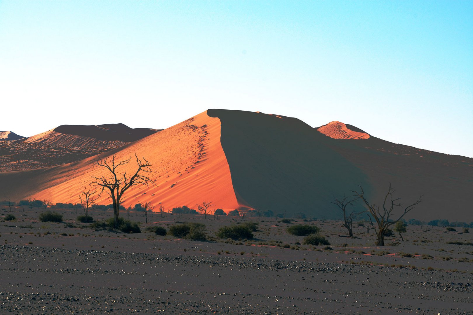 Ein scharfer Wind fegt Streifen in den Sand