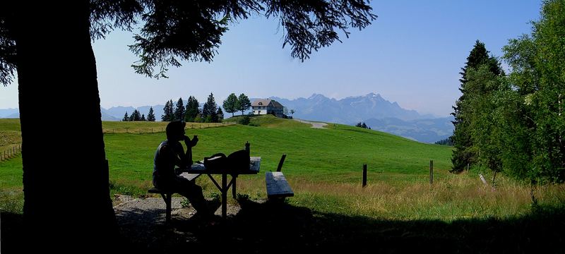 Ein Schattenplatz auf dem Gäbris