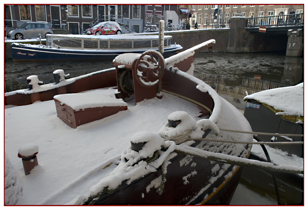 Ein Schiffanblick in Amsterdam