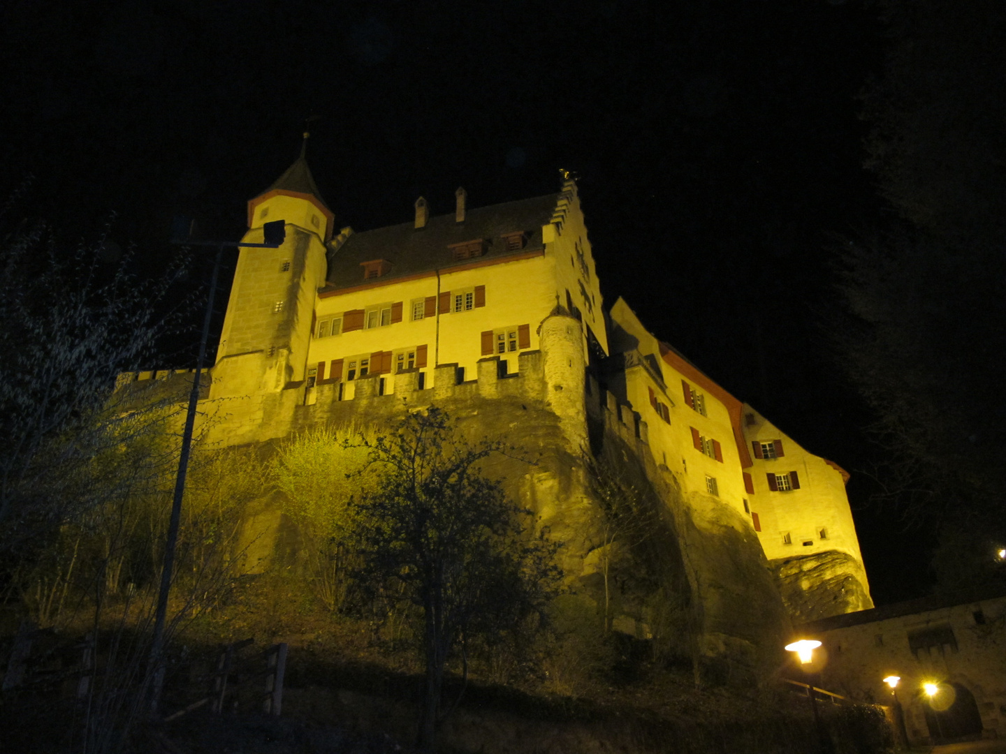 ein schloss am nacht