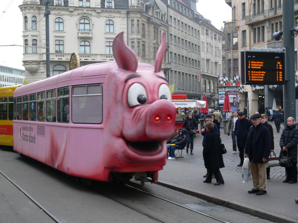 Ein Schwein auf voller fahrt