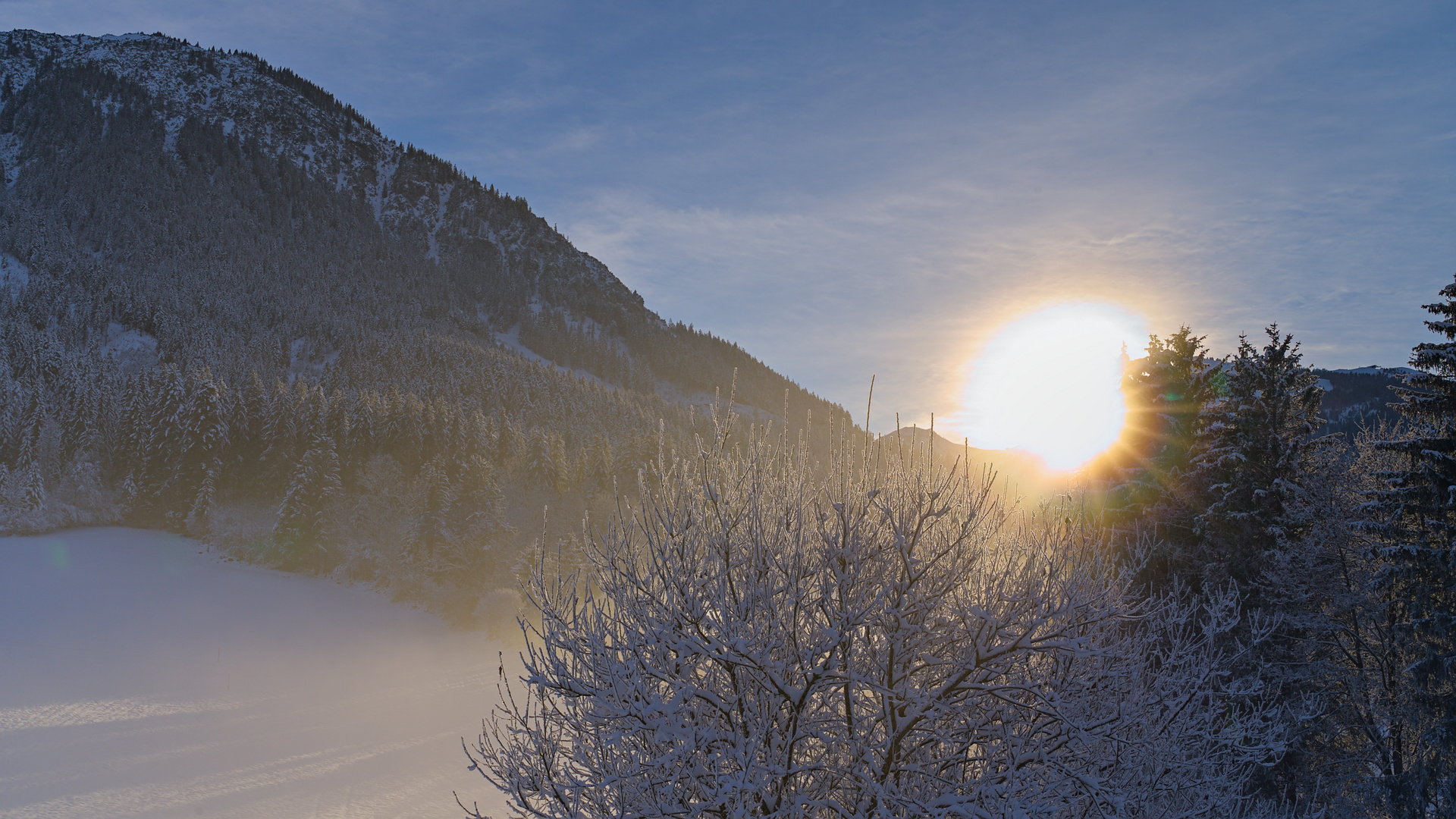 Ein sehr kalter Wintertag geht zu Ende