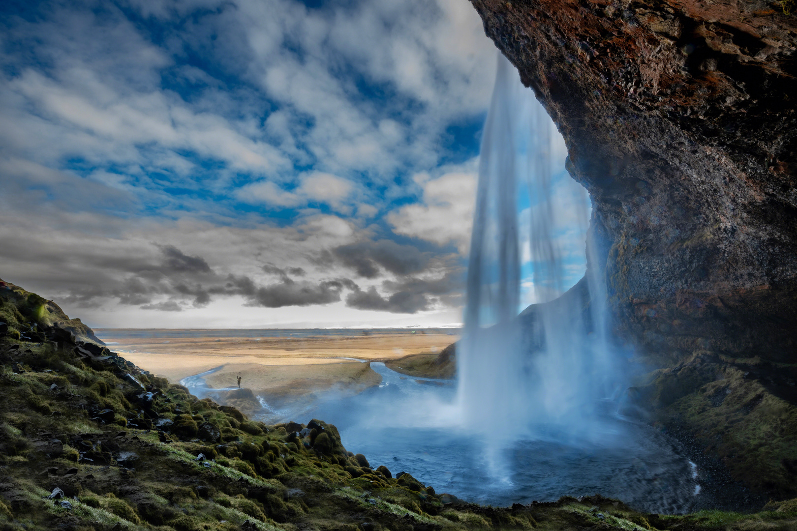 Ein Selfie am Seljalandsfoss