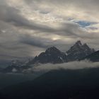 Ein seltsames Wolkenbild zeigte sich über dem Birkenkofel. Habe ich so auch noch nicht...