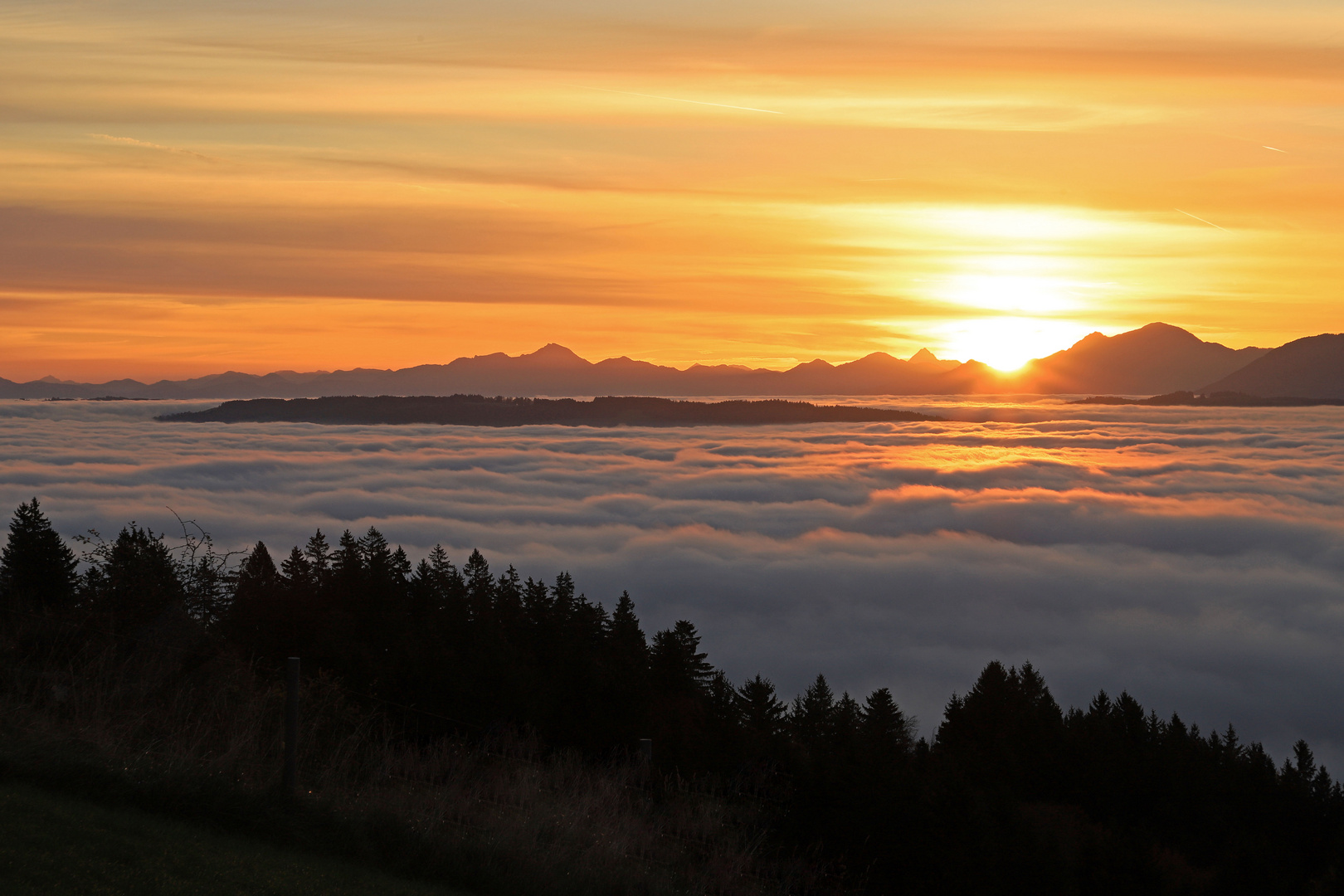 Ein Sonnenaufgang über dem Nebelmeer...