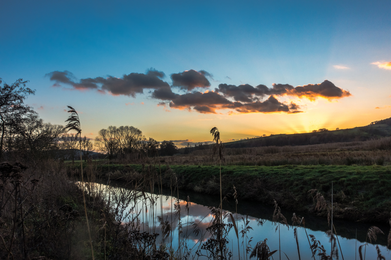 Ein Sonnenuntergang an der Nidder