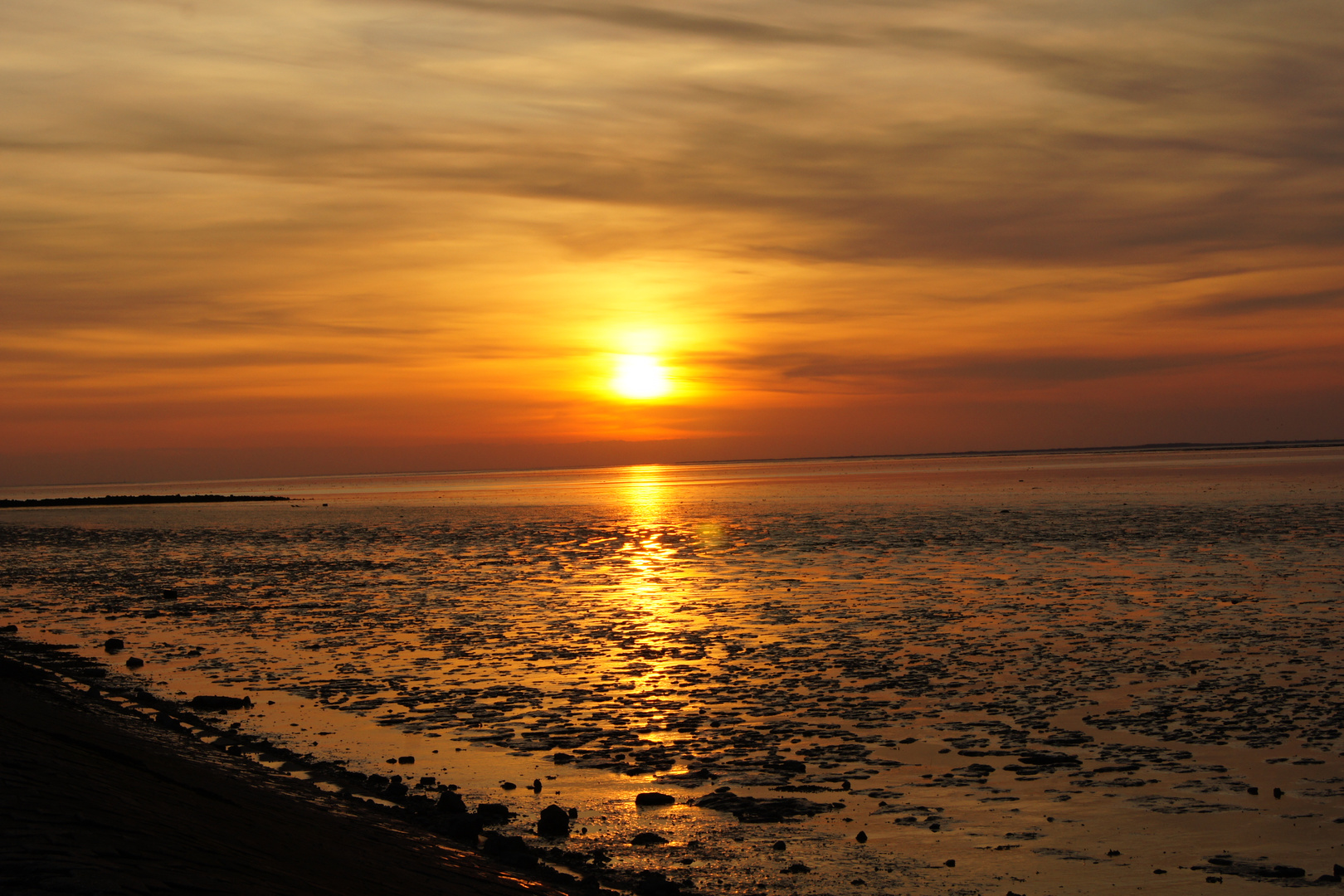 Ein Sonnenuntergang an der Nordsee