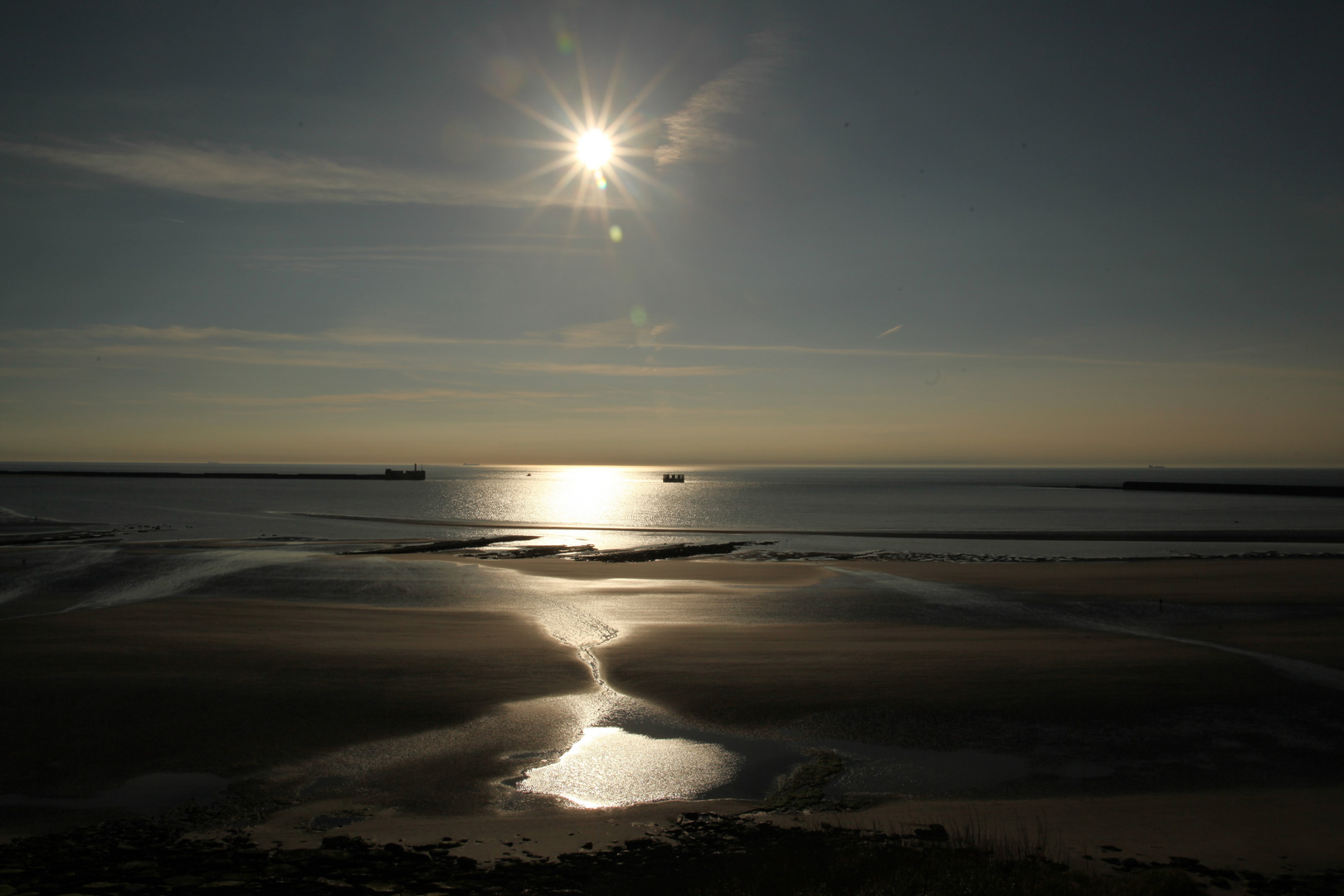 Ein Sonnenuntergang in Normandie Frankreich