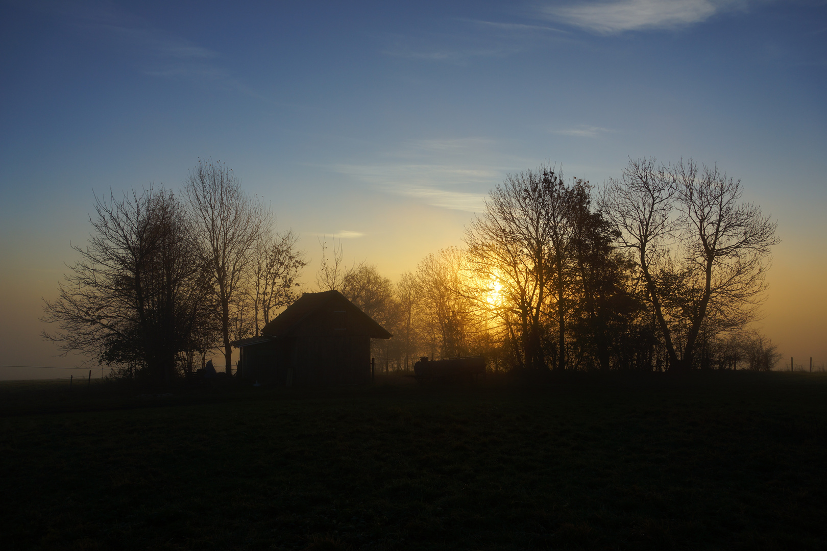 Ein sonniger Novembermorgen auf der Alb