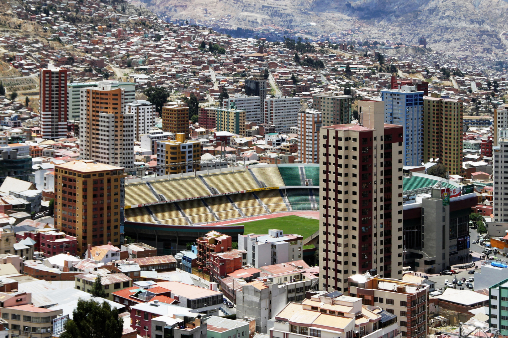 Ein Stadion in der Stadtmitte von La Paz