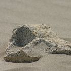 Ein Stein am Sandstrand