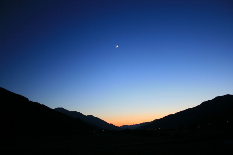 Ein Stelldichein von Mond und Venus