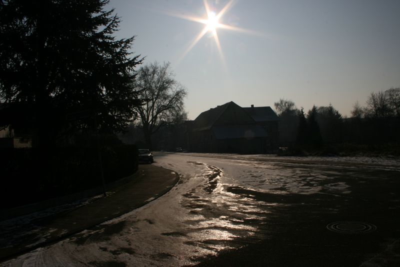 Ein Straße in Bous, bei Winter