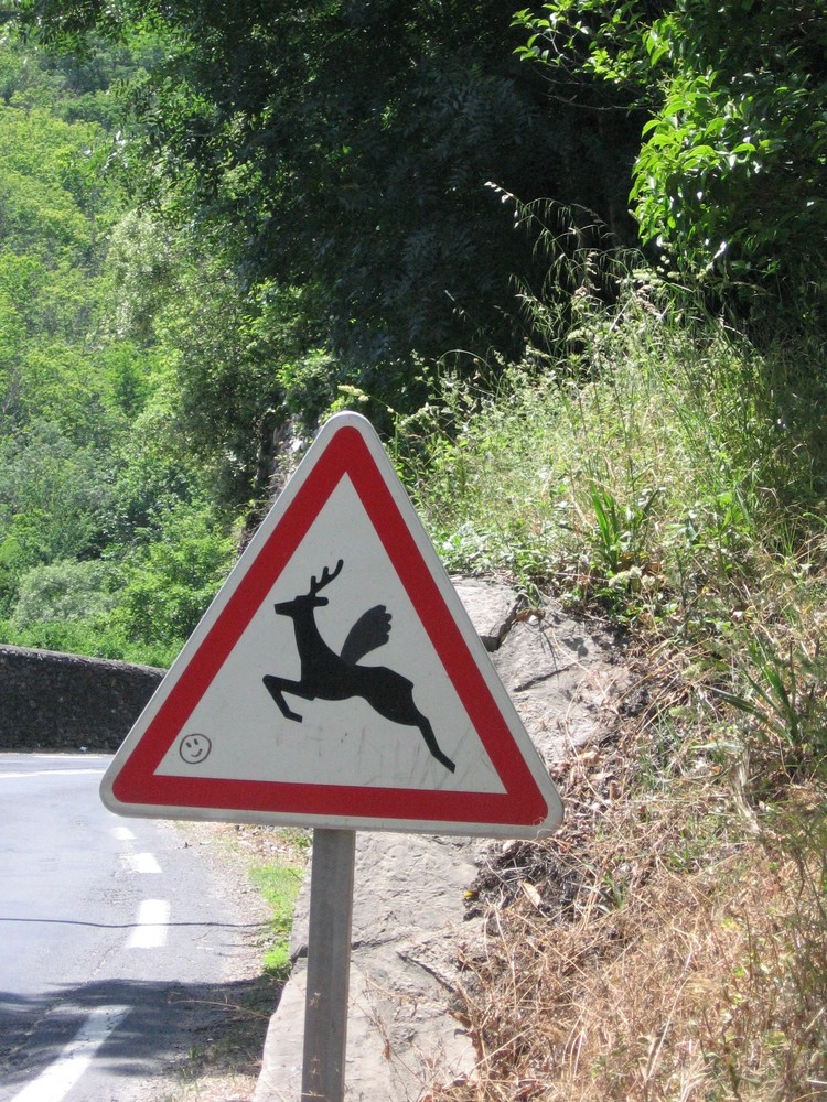 Ein Straßenschild in Südfrankreich