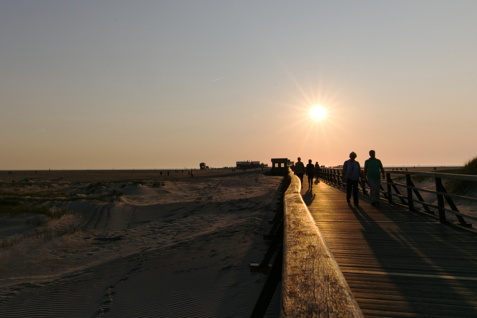 ein Tag am Strand geht zu Ende