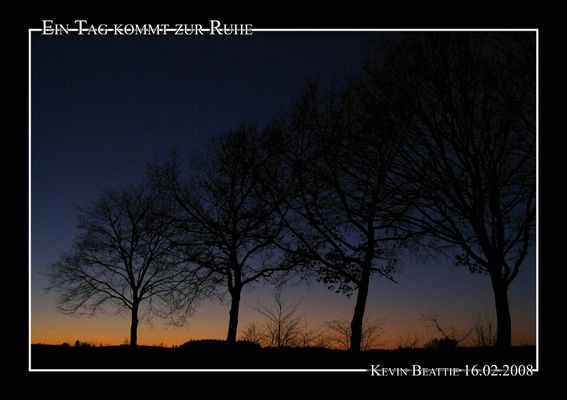Ein Tag kommt zur Ruhe
