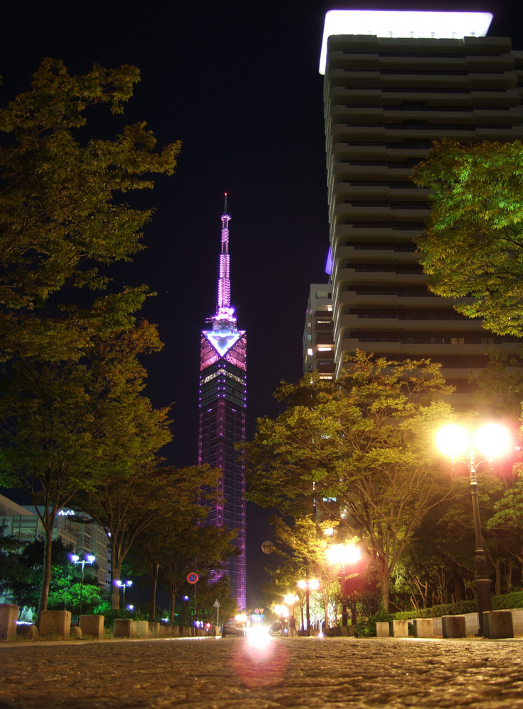 Ein Tag vom "Fukuoka Tower" rosa Band