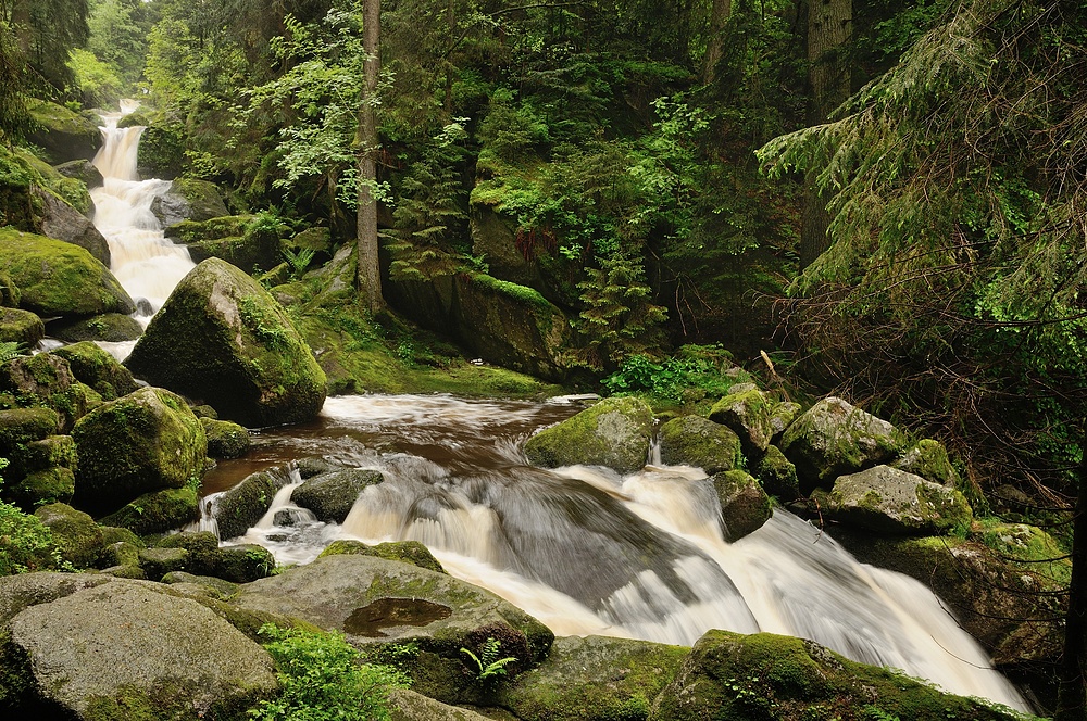 Ein Teil der höchsten und bekanntesten Wasserfälle Deutschlands.