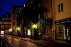 Ein Teil von Hannovers Altstadt bei Nacht