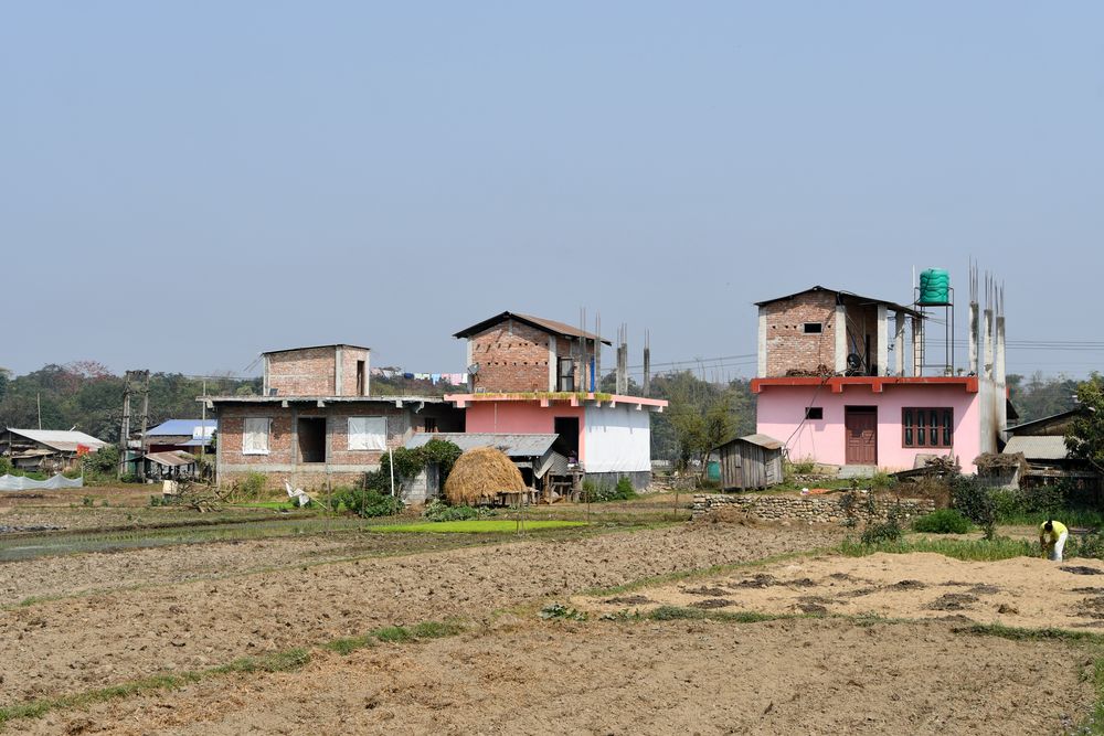 Ein Tharu-Dorf im Chitwan Nationalpark in Nepals Süden