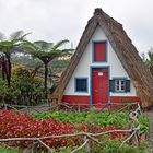 Ein traditionelles Strohhaus in Santana auf Madeira