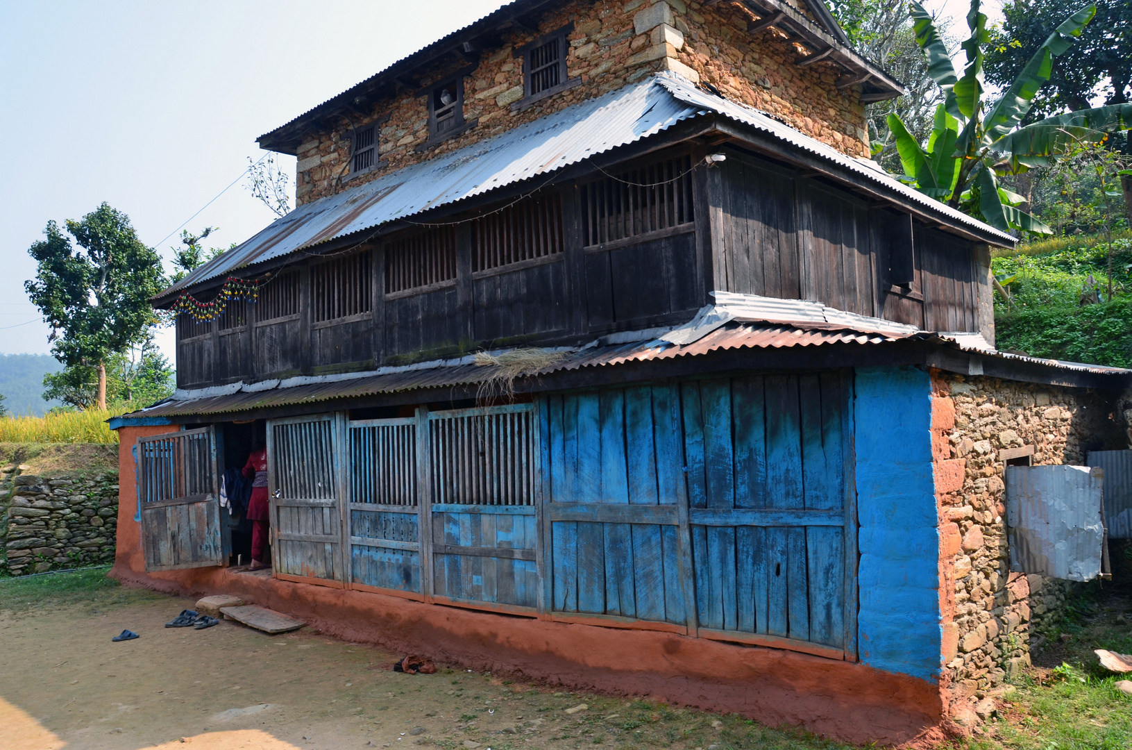 Ein traditionelles Wohnhaus im Dörfchen Bungkot bei Gorkha
