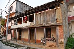 Ein traditionelles Wohnhaus in Gorkha in Zentralnepal