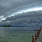 Ein tropischer Gewittersturm vor Kota Kinabalu / Borneo