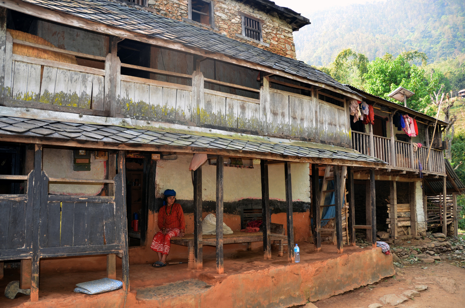 Ein typisches Bauernhaus in Bungkot bei Gorkha