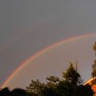Ein völlig unbearbeitetes Foto eines doppelten Regenbogens, 14.7.2012 abends in Düsseldorf