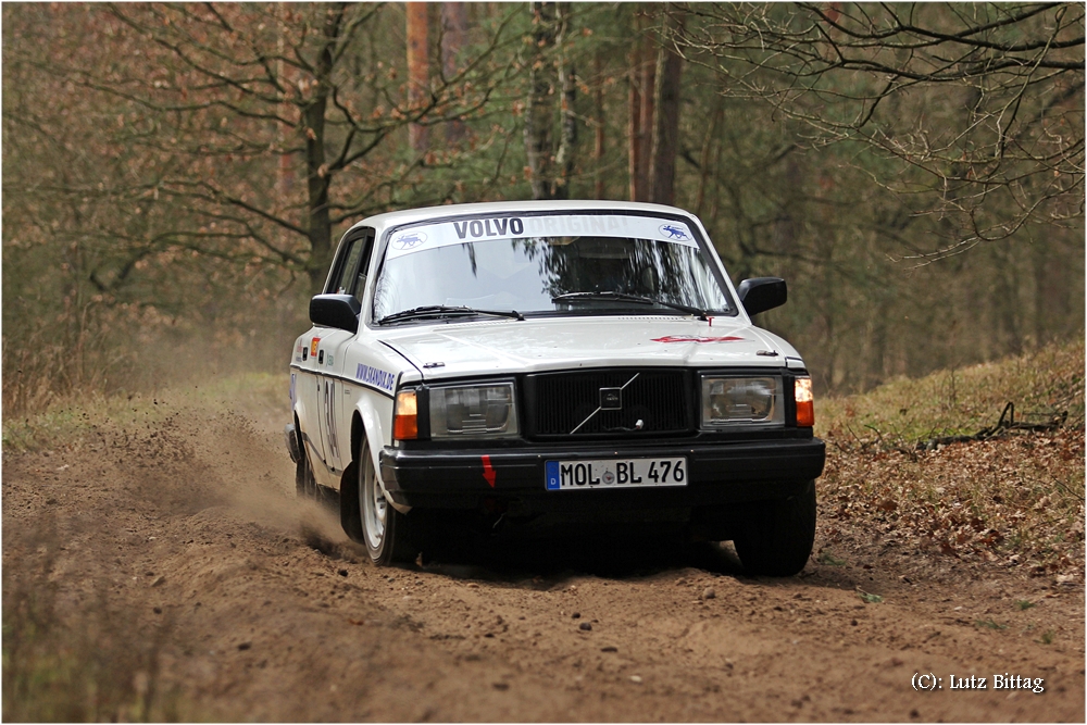 Ein Volvo allein im Wald