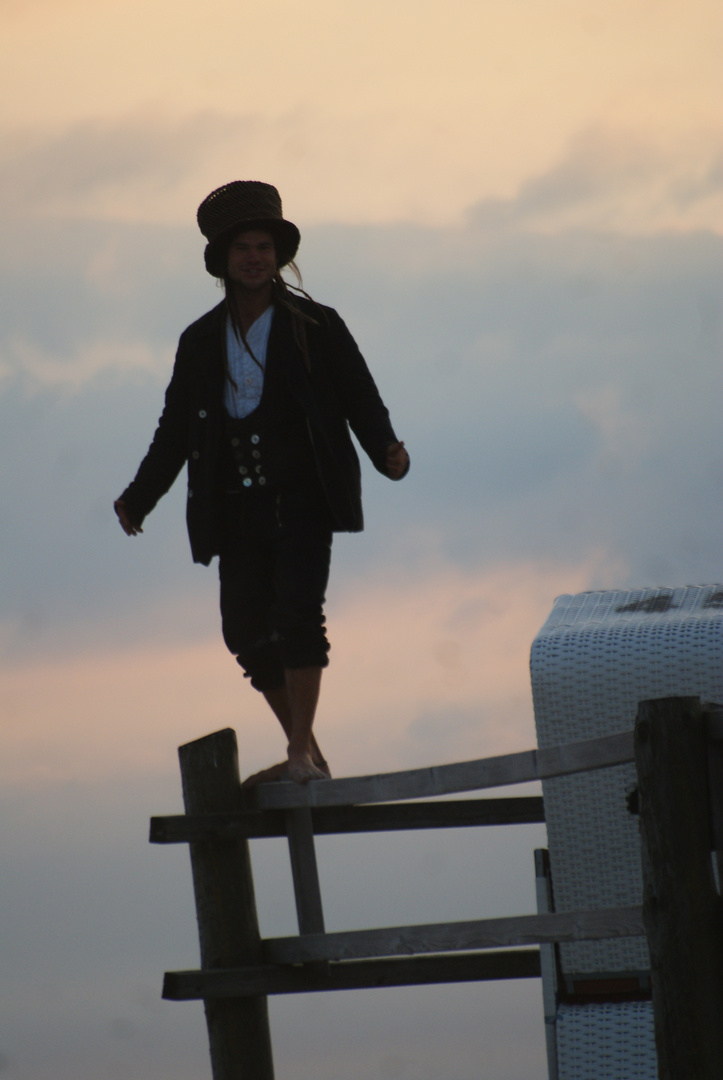 Ein Wandergeselle auf der Walz in St. Peter Ording