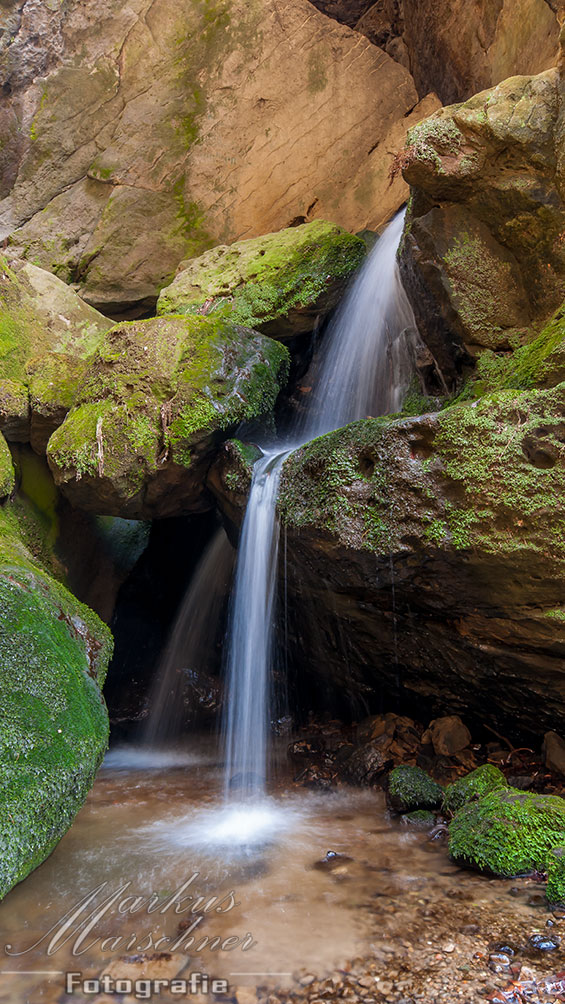 Ein Wasserfall in der Sächsischen Schweiz