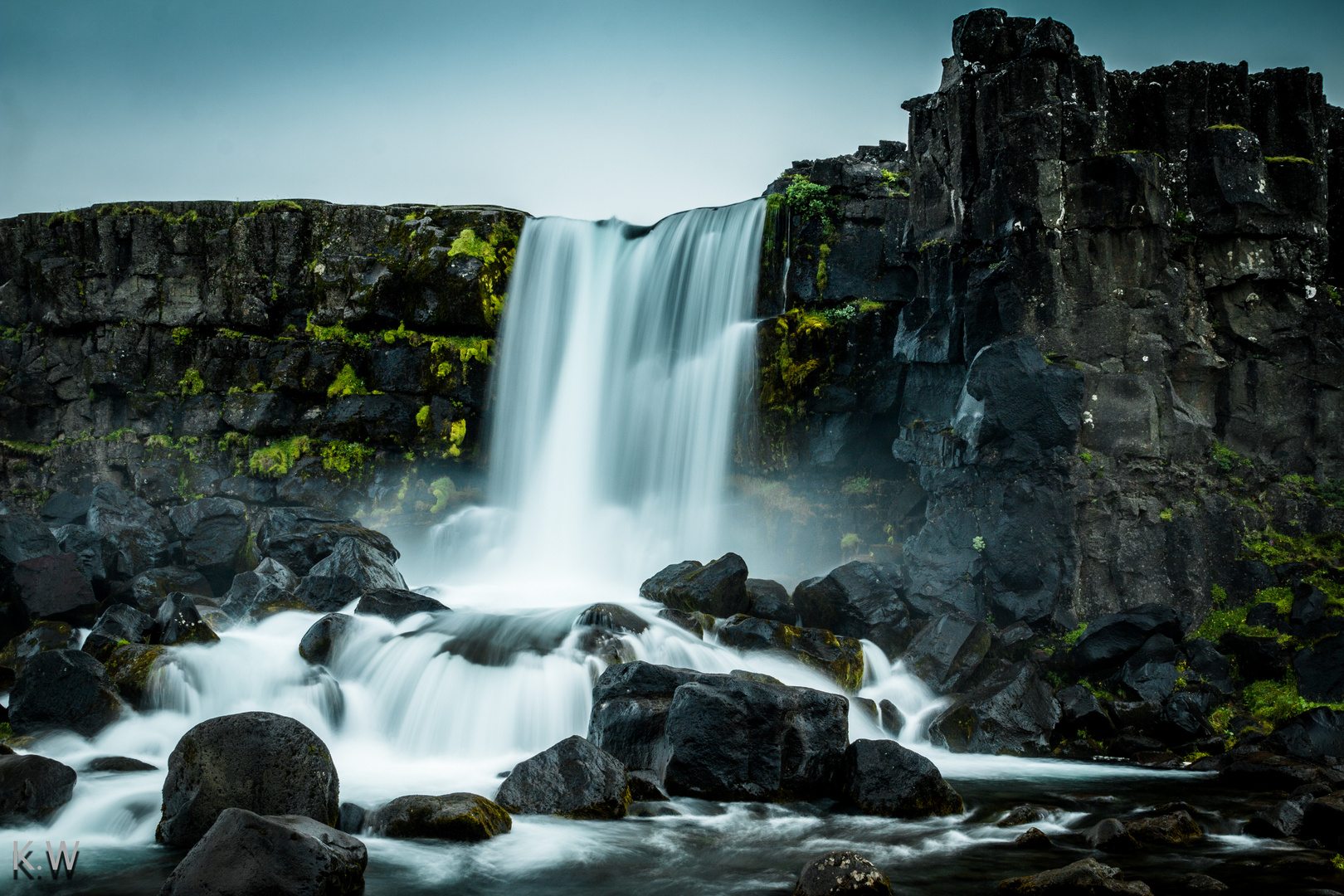 Ein Wasserfall in Pingvellier