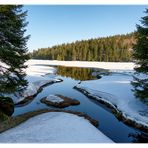 ein wenig Spiegelfläche gibt Eis und Schnee schon her