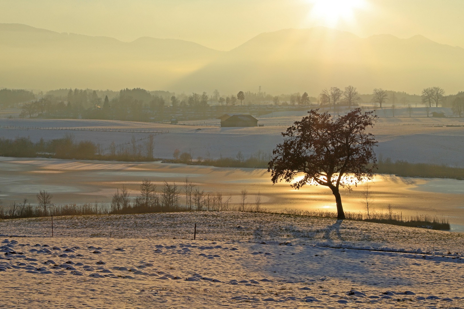 Ein Winterabend am Riegsee