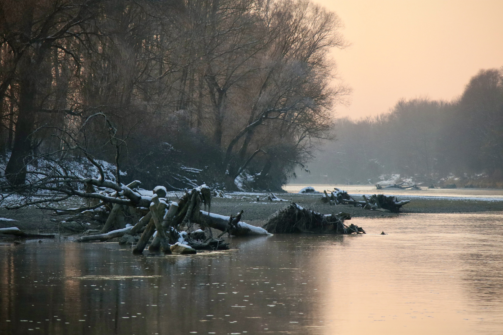 Ein Winterabend an der wilden Isar 