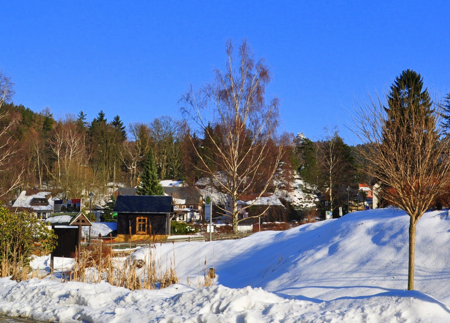 Ein Winterfoto vom Kurort Oybin