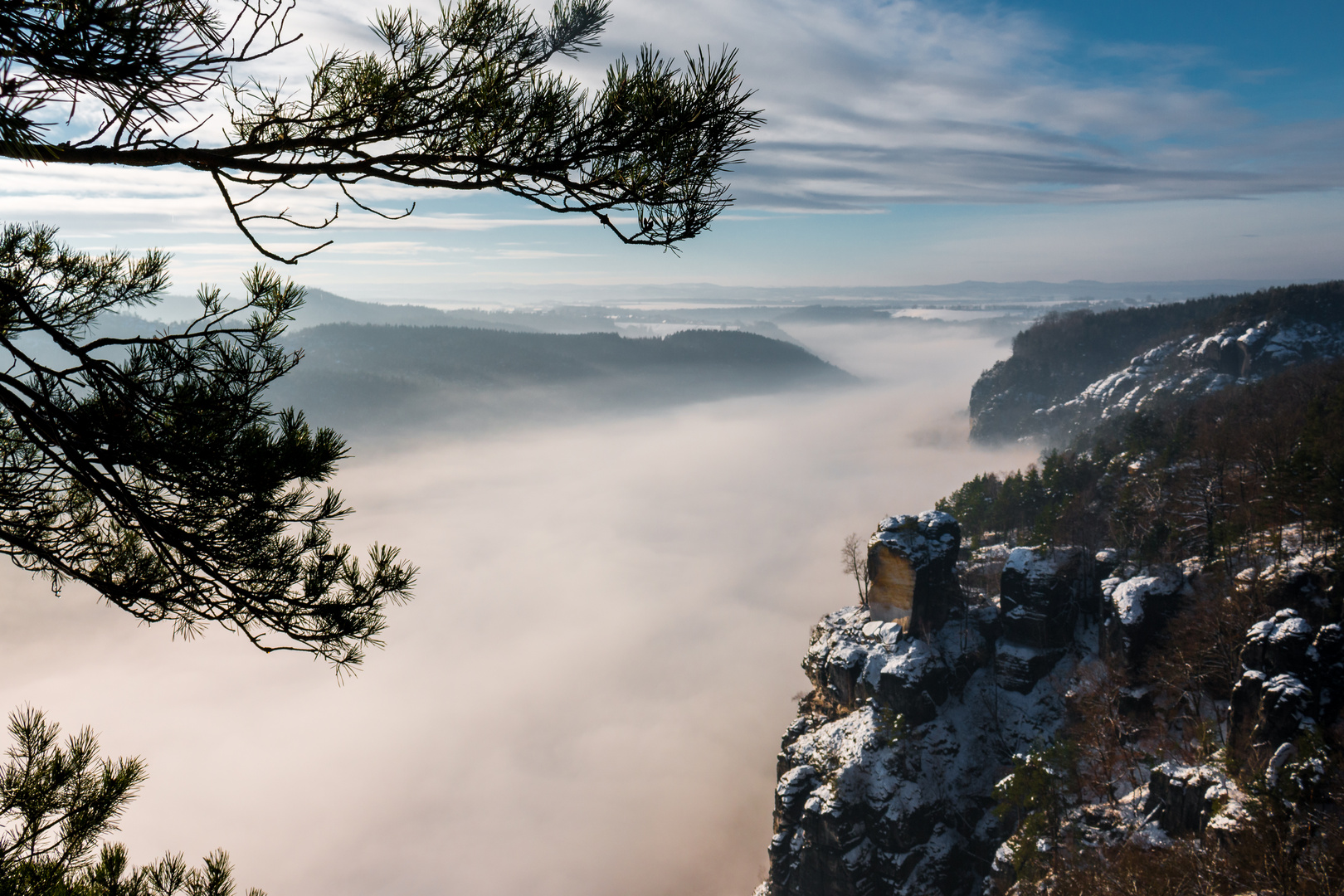 Ein Wintermorgen im Elbtal