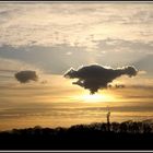 Ein Wolken T-Rex auf der Jagd nach Schäfchenwolken