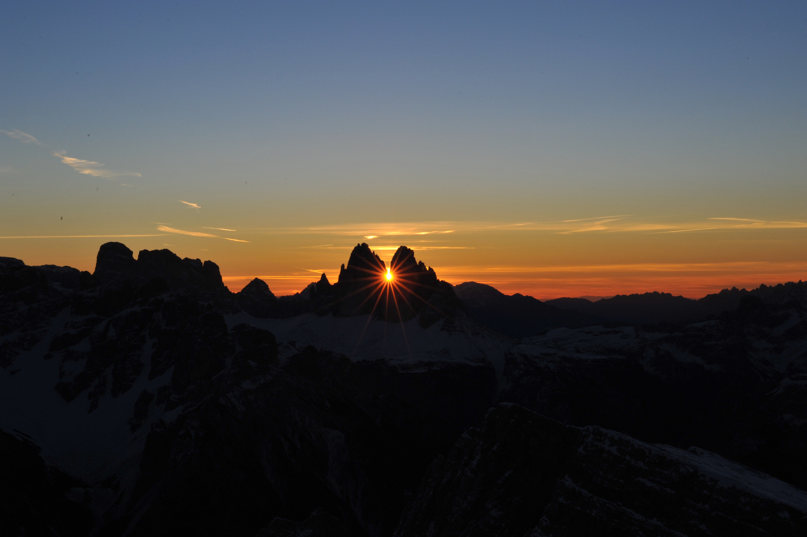 Ein wunderbarer Sonnenaufgang bei den 3 Zinnen