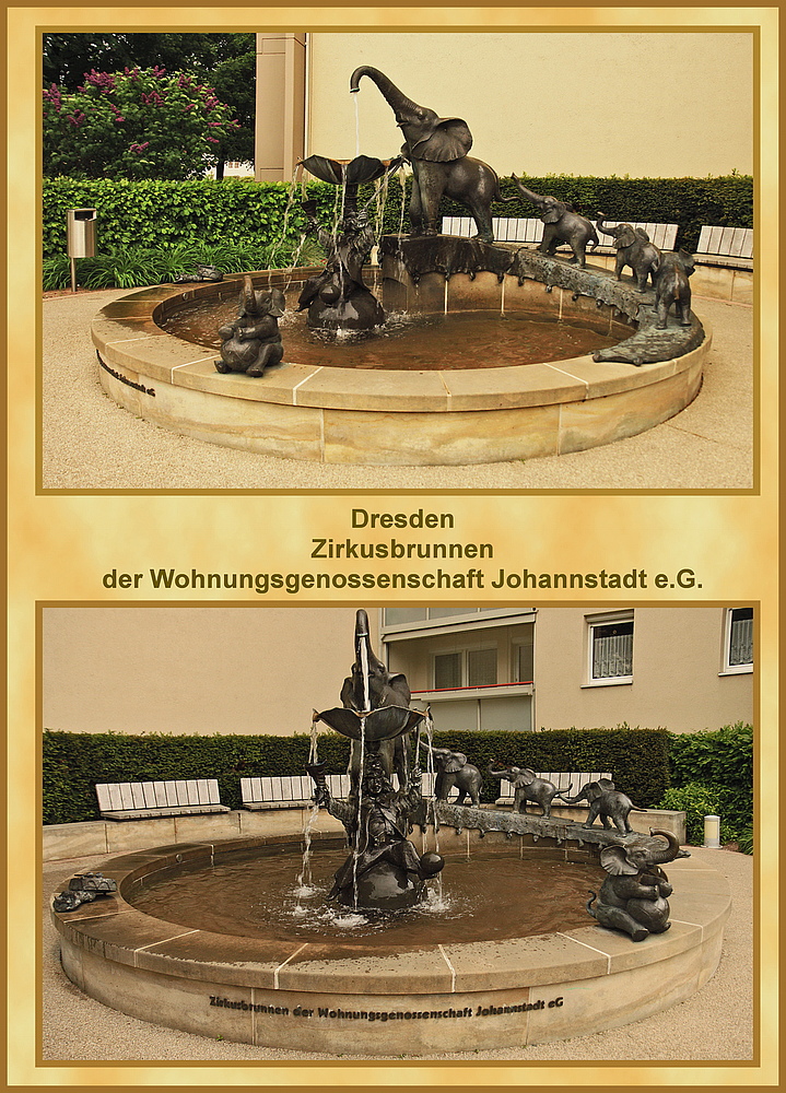 Ein wunderschöner kleiner Zirkusbrunnen