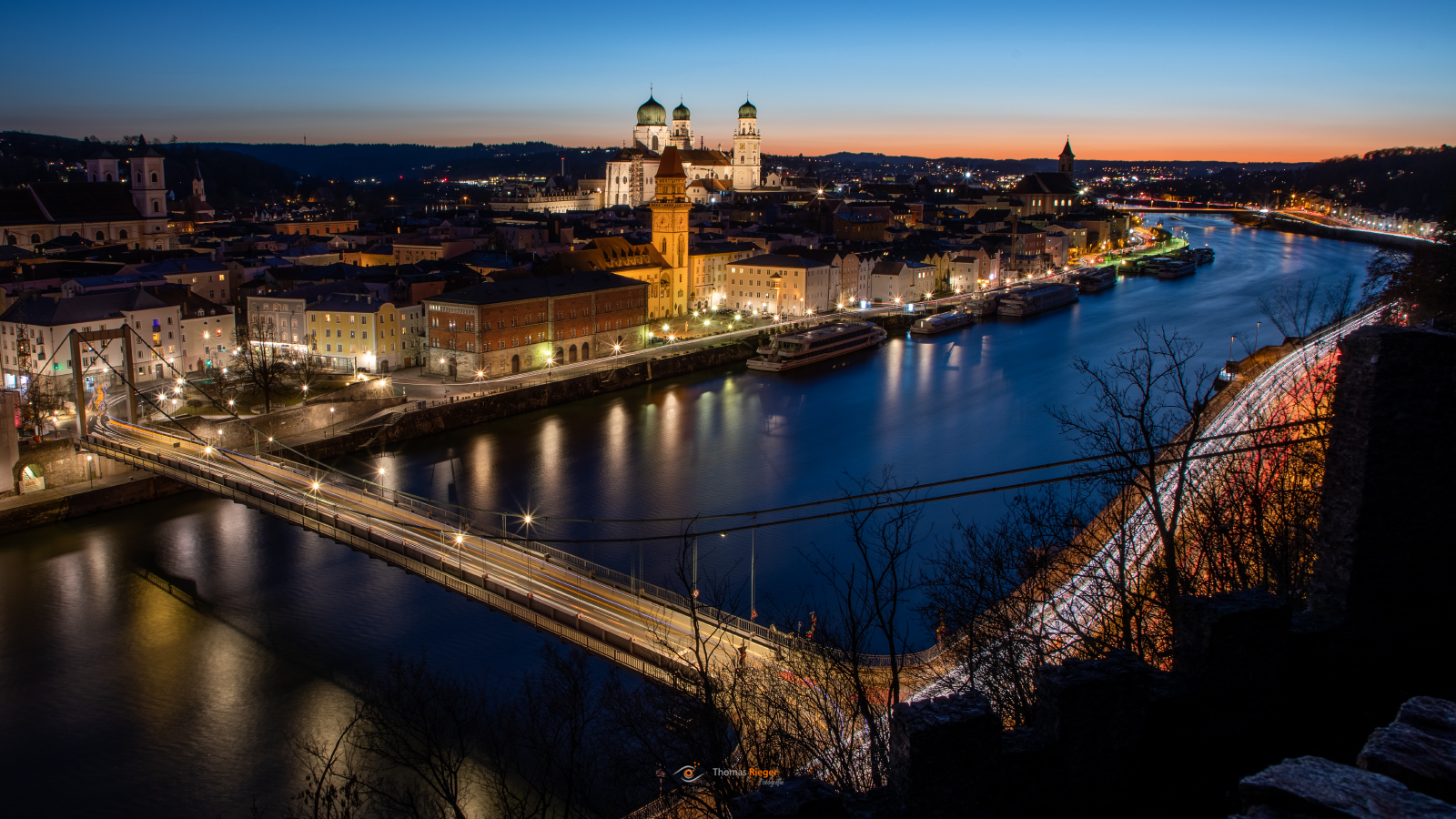 ein wundervoller Blick vom Ludwigssteig in Passau