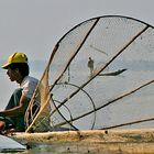 Einbeinruderer auf dem Inlesee.