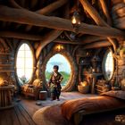Einblick in ein Hobbit-Haus mit KI