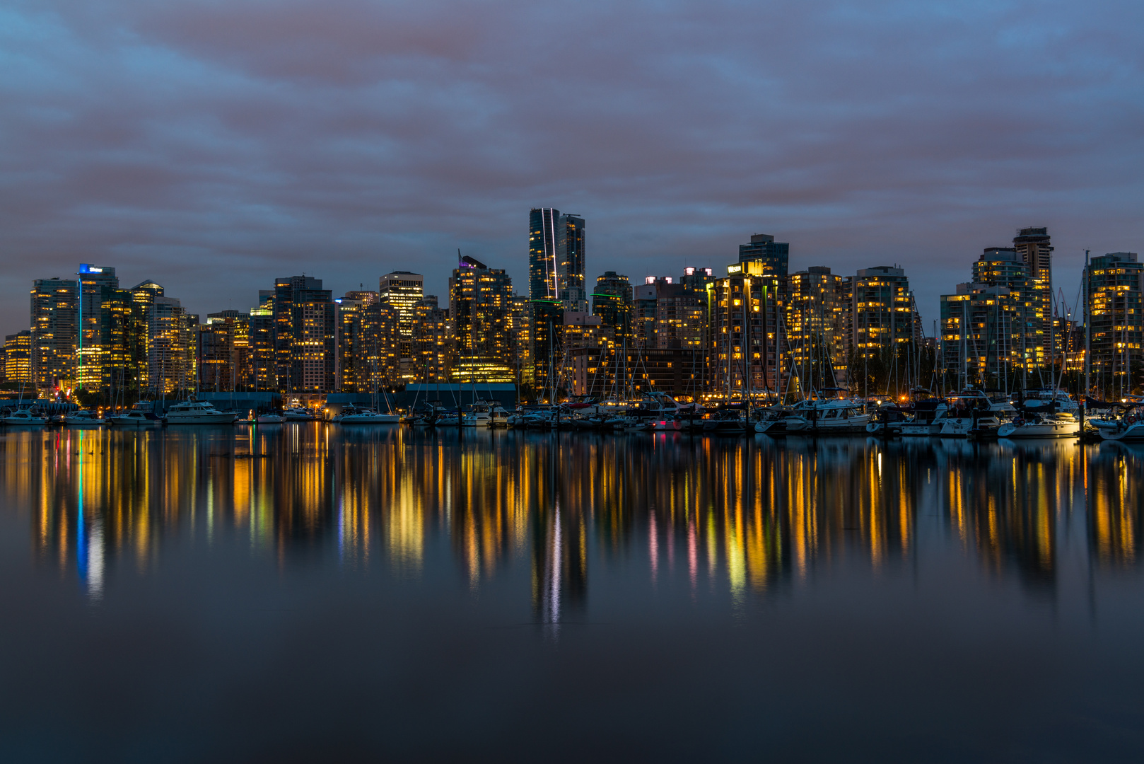 Einbruch der Nacht in Vancouver