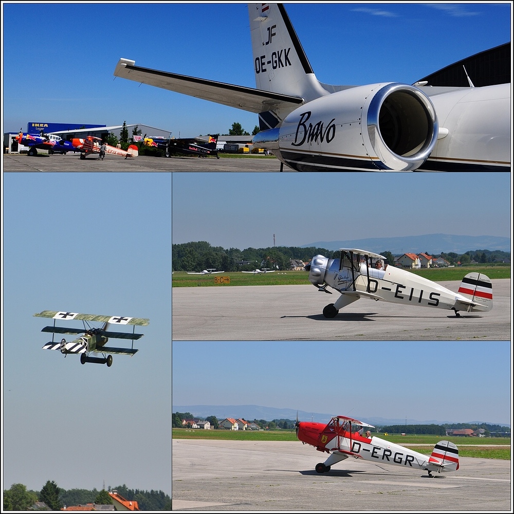 Eindrücke aus " 100 Jahre Fliegen in Wels ", incl. Flug des " Roten Barons" !