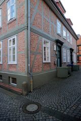 Eindrücke aus der alten Hansestadt Stade zum Jahreswechsel: Bürgerhaus mit Klinkerfachwerk