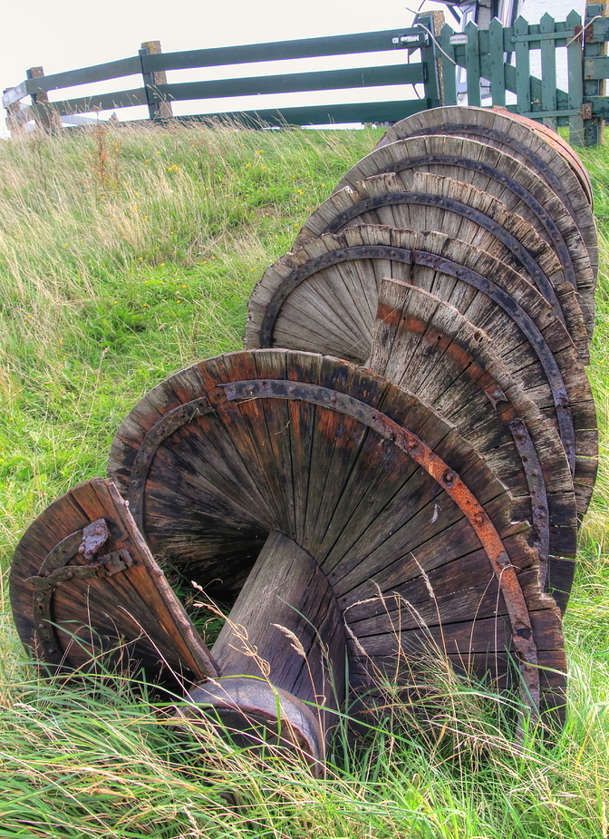 Eine alte archimedische Schraube aus Holz...